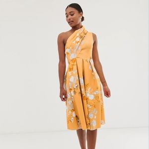 ASOS DESIGN Floral Off Shoulder Midi Dress